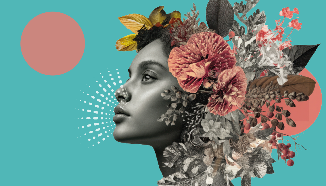 Portrait fleuri (collage)